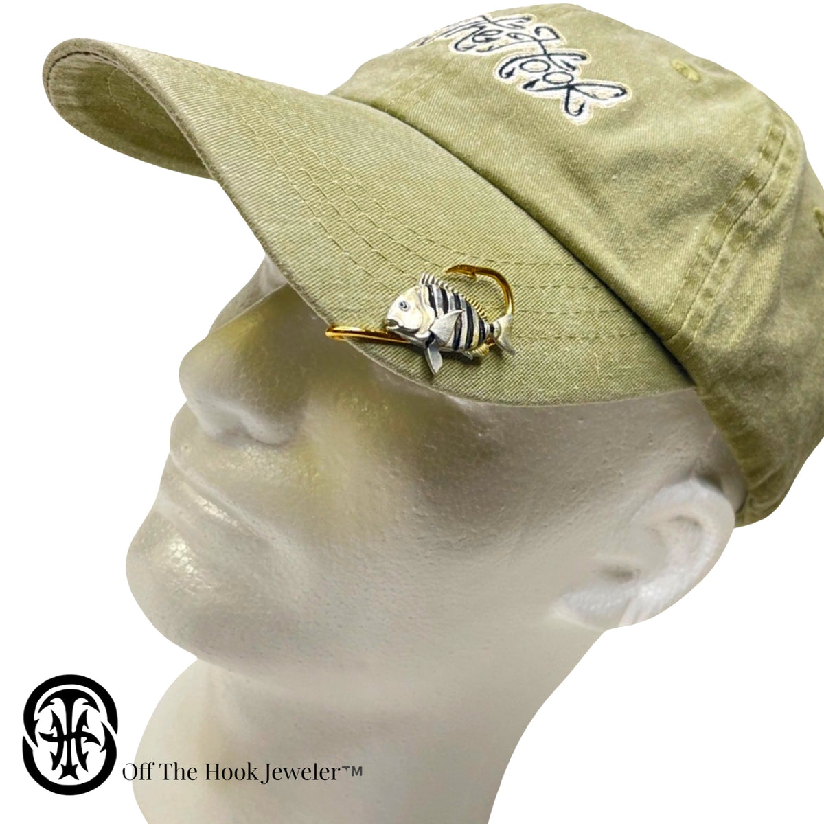 attaching fishing hooks to cap SHEEPSHEAD HOOKIT© Hat Hook - Fishing Hat Clip - Brim Clip