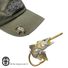 Load image into Gallery viewer, SPECKLE TROUT HOOKIT© (turning) Fishing Hat Hook - Fishing Hat Clip - Hat Pin