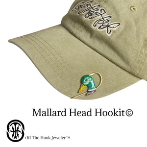 MALLARD HEAD HOOKIT© Hat Hook - Mallard Hat Clip - Mallard Hat Pin - Brim Clip
