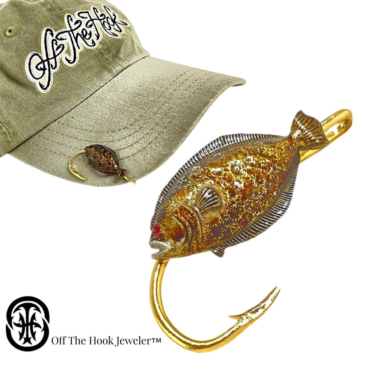 FLOUNDER HOOKIT© Hat Hook - Fishing Hat Clip – Off The Hook Jeweler