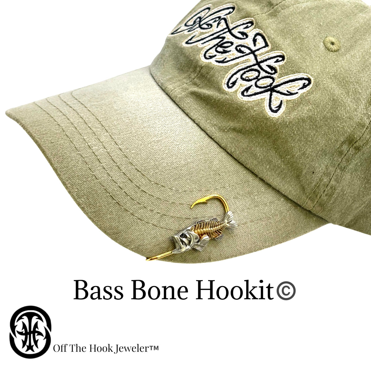 BASS BONE HOOKIT© Hat Hook - Fishing Hat Pin - Fishing Hat Clip