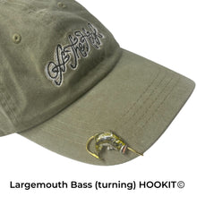 Load image into Gallery viewer, LARGEMOUTH BASS (turning) HOOKIT© Hat Hook - Fishing Hat Clip - Fishing Hook for Hat