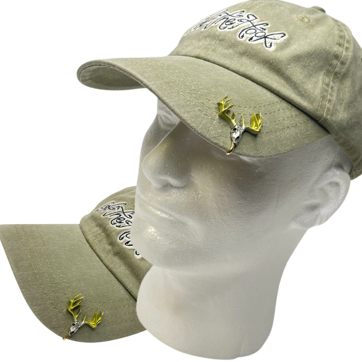 deer head with fish hook horns DEER ANTLER HOOKIT© #1 - Hat Hook - Fishing Hat Clip