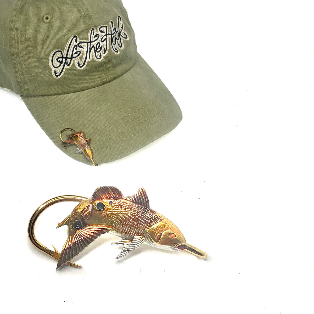 REDFISH HOOKIT© (turning #3) - - Hat Hook - Fishing Hat Clip – Off The Hook  Jeweler