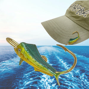 MAHI MAHI  HOOKIT© Hat Hook - Fishing Hat Clip - Fishing Hat Pin - Brim Clip
