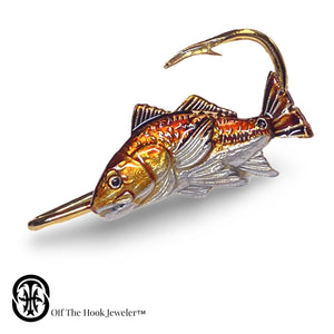 REDFISH HOOKIT© (straight #1) Hat Pin - Fishing Hat Clip -REDFISH Hat Hook