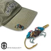 BLUE CRAB HOOKIT© Hat Hook - Fishing Hat Clip - Hat Pin