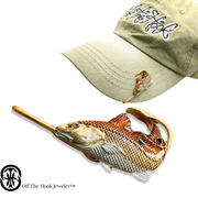 REDFISH HOOKIT© (turning #2) Hat Pin - Fishing Hat Clip -REDFISH Hat Hook