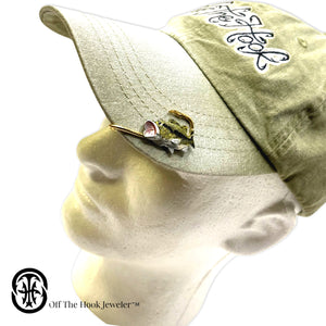 LARGEMOUTH BASS HOOKIT© Fish Hook Hat Clip - Fishing Hat Pin - Brim Clip