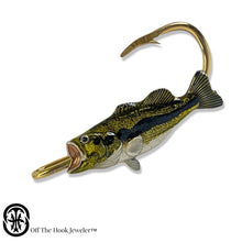 Load image into Gallery viewer, BLACK BASS FISH HOOKIT© Hat Hook - Fishing Hat Pin - Fishing Hat Clip - Brim Clip