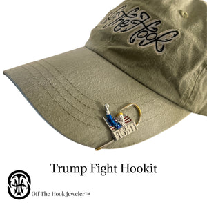 TRUMP "FIGHT" HOOKIT - Fishing Hat Pin - Hat Clip - Brim Clip - Maga hat - Tie Clip