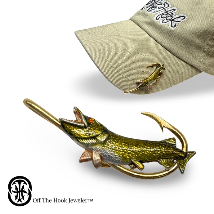 NORTHERN PIKE HOOKIT © - Hat Hook - Fishing Hat Clip - Hat Pin - Brim Clip