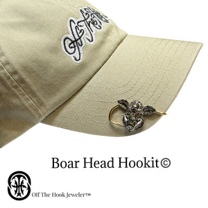 BOAR HEAD HOOKIT© Hat Hook - Fishing Hat Clip - Hog Hat Pin