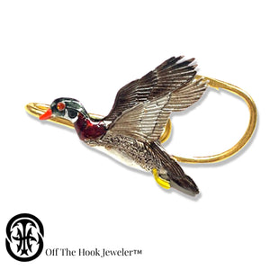 duck buck fish hook Double Hersey Customs Inc crafted in nickel and cadmium free pewter WOOD DUCK HEAD HOOKIT -