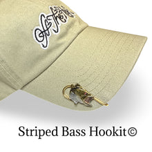 Load image into Gallery viewer, STRIPED BASS HOOKIT© (Turning) #2 - Hat Hook - Fishing Hat Clip - Fishing Hat Pin - Brim Clip