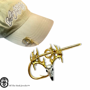 duck head deer antler fish hook DEER ANTLER (#2) HOOKIT© Hat Hook - Fishing Hat Clip