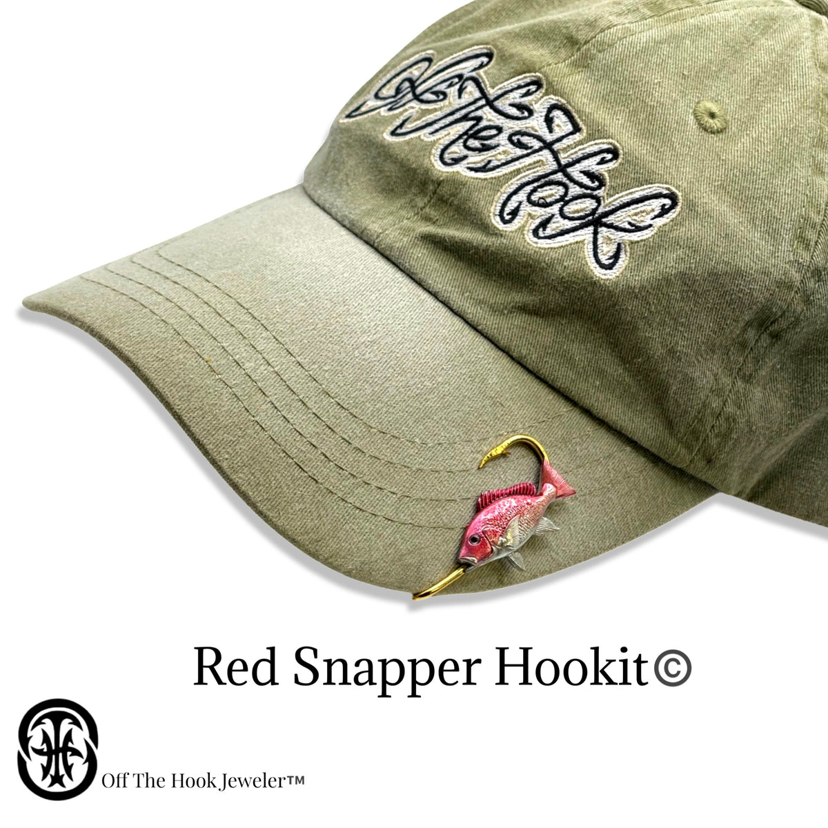 Hat Snapper RED SNAPPER HOOKIT© Hat Hook - Fishing Hat Clip – Off The Hook Jeweler, LLC