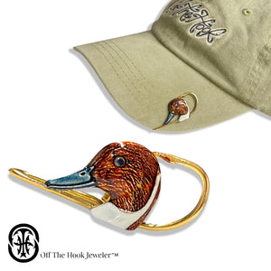 PINTAIL HEAD HOOKIT© Hat Hook - Fishing Hat Clip -  Brim clip - Brim pin