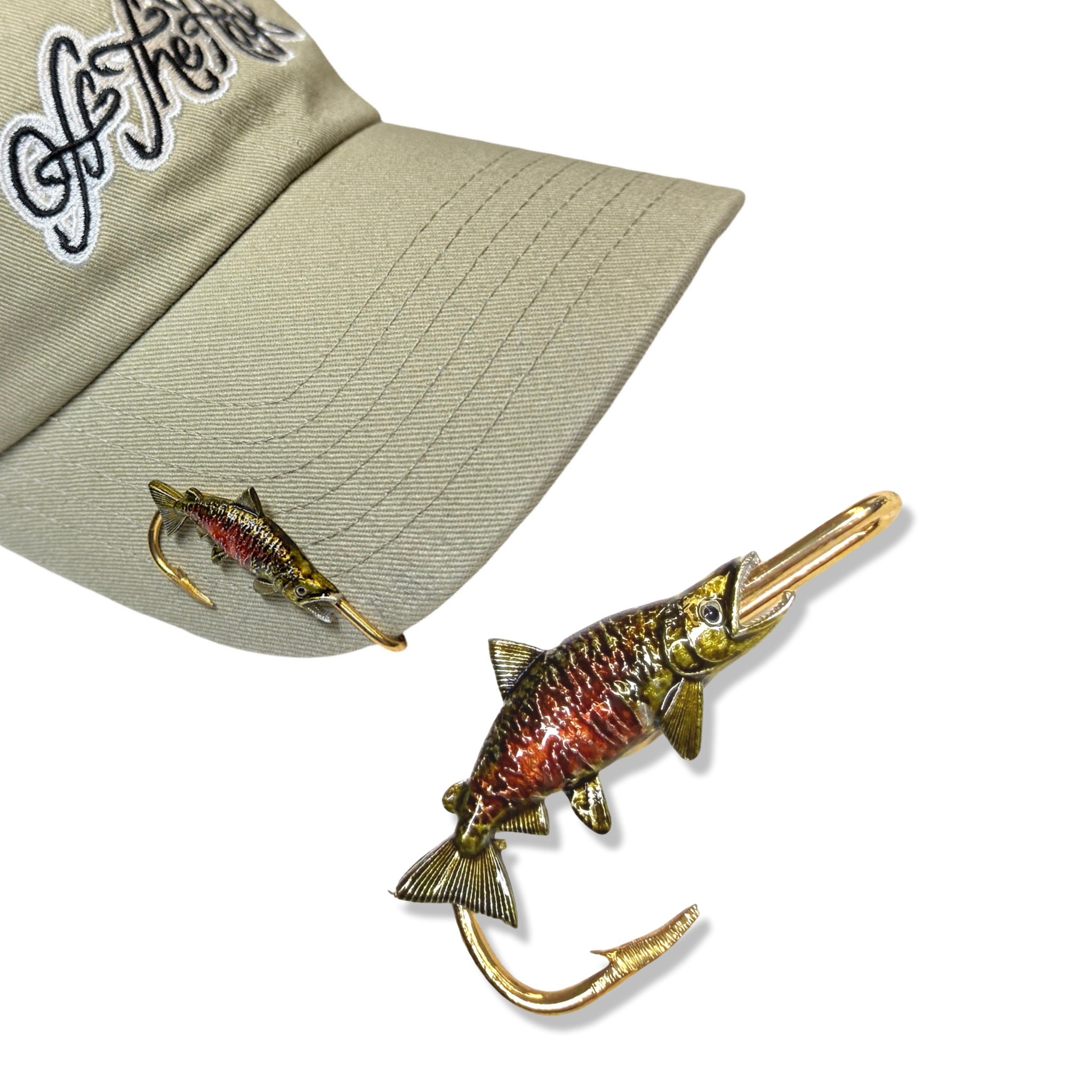 baseball hat fishing lures CHUM SALMON HOOKIT - Hat Hook - Fishing Hat Clip - Hat Pin