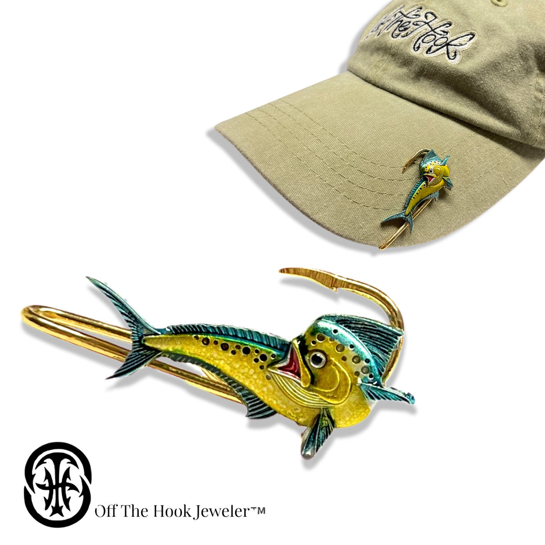 Mahi Mahi Hookit© #2 - Hat Hook - Fishing Hat Clip - Fishing Hat Pin - Brim Clip