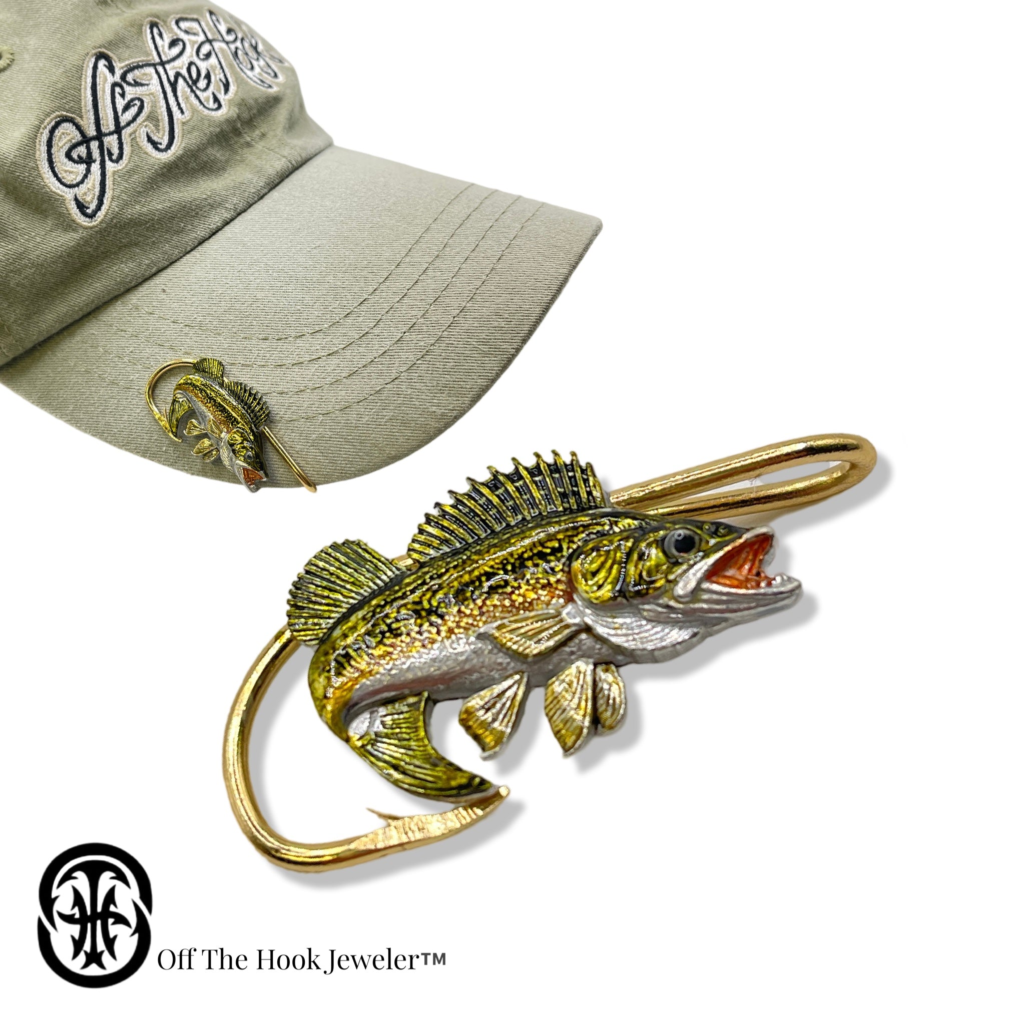 WALLEYE HOOKIT #1 - Hat Hook - Fishing Hat Pin - Fishing Hat Clip