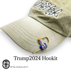 TRUMP2024 HOOKIT - Fishing Hat Pin - Hat Clip - Brim Clip - Maga hat - Money Clip - Tie Clip