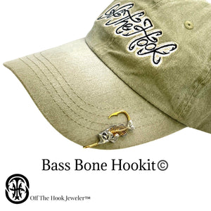 bone fish hooks for sale BASS BONE HOOKIT Hat Hook - Fishing Hat Pin - Fishing Hat Clip