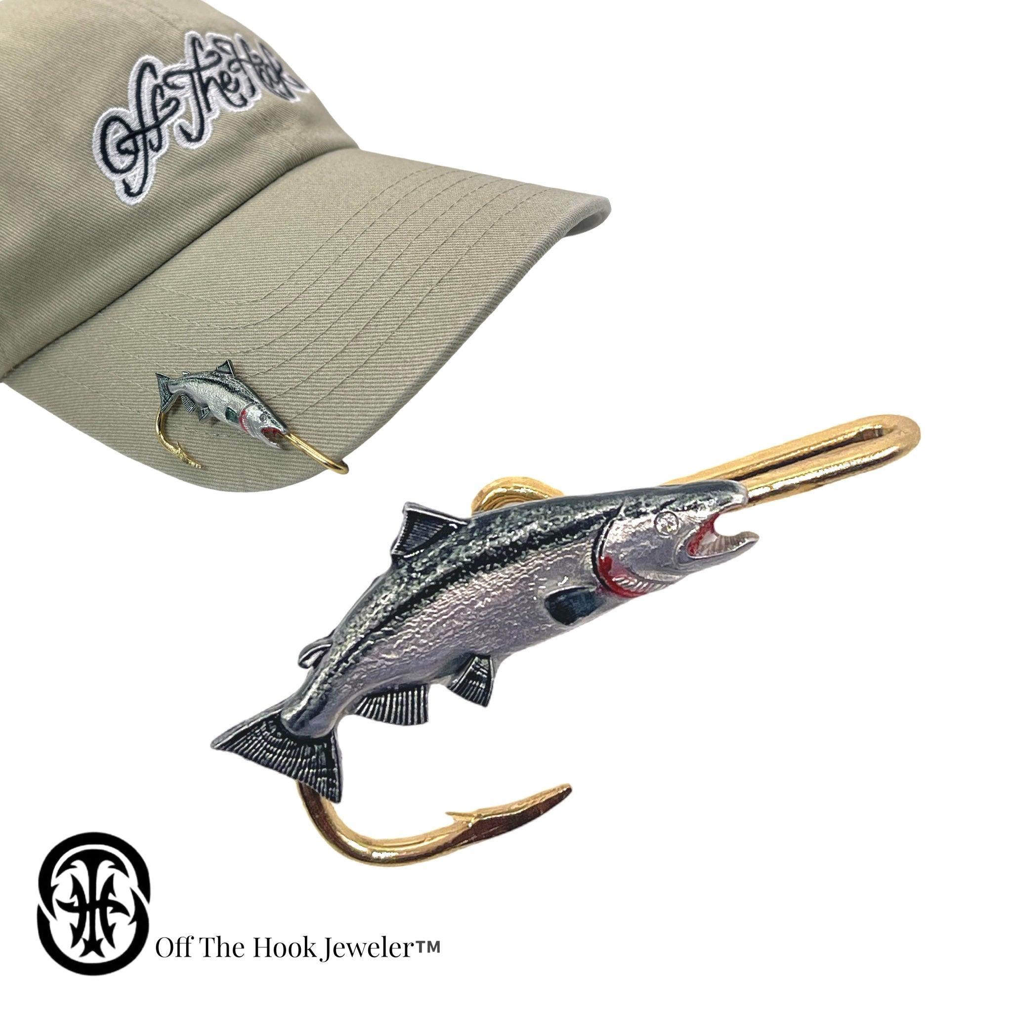 af fish hook monogram cap KING SALMON HOOKIT© Hat Hook