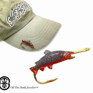 BROOK TROUT HOOKIT© Hat Hook - Fishing Hat Clip - HAT PIN - BRIM CLIP