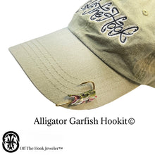 Load image into Gallery viewer, ALLIGATOR GARFISH HOOKIT© - Fishing Hat Hook - Fishing Hat Pin - Brim Clip - Fishing Hat Clip