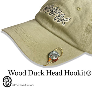 WOOD DUCK HEAD HOOKIT© - Hat Hook - Fishing Hat Clip