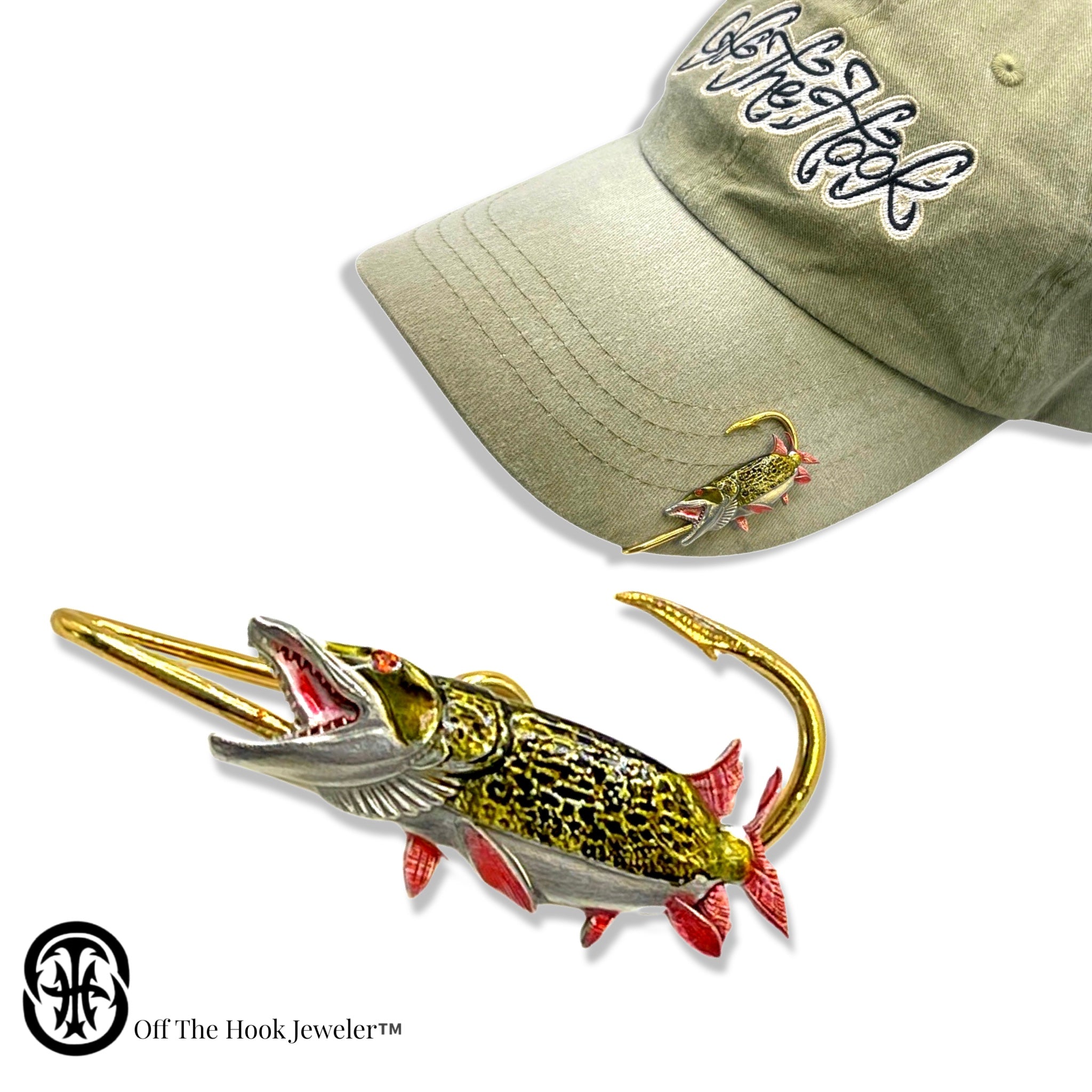 clip fishing hooks MUSKIE HOOKIT Hat Hook