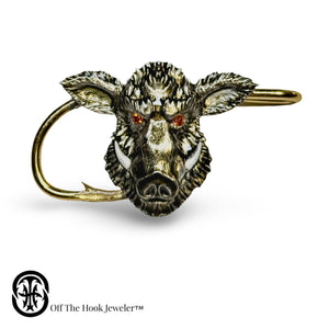 BOAR HEAD HOOKIT© Hat Hook - Fishing Hat Clip - Hog Hat Pin