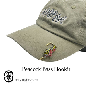 PEACOCK BASS HOOKIT© Hat Hook - Fishing Hat Clip - Purse Clip