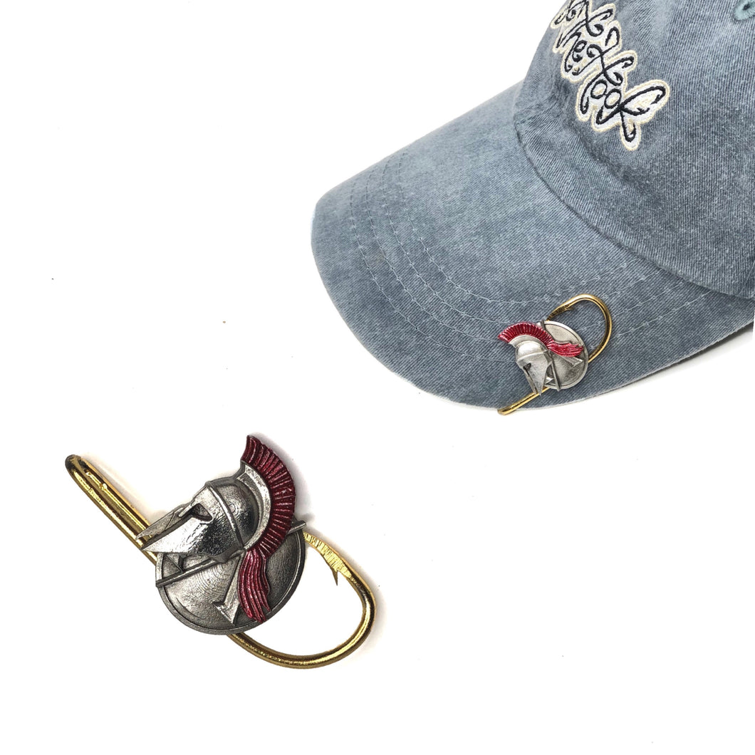 SPARTAN HOOKIT© Hat Pin - Spartan Helmet - Fishing Hat Hook - Fishing Hat Pin - Purse Clip