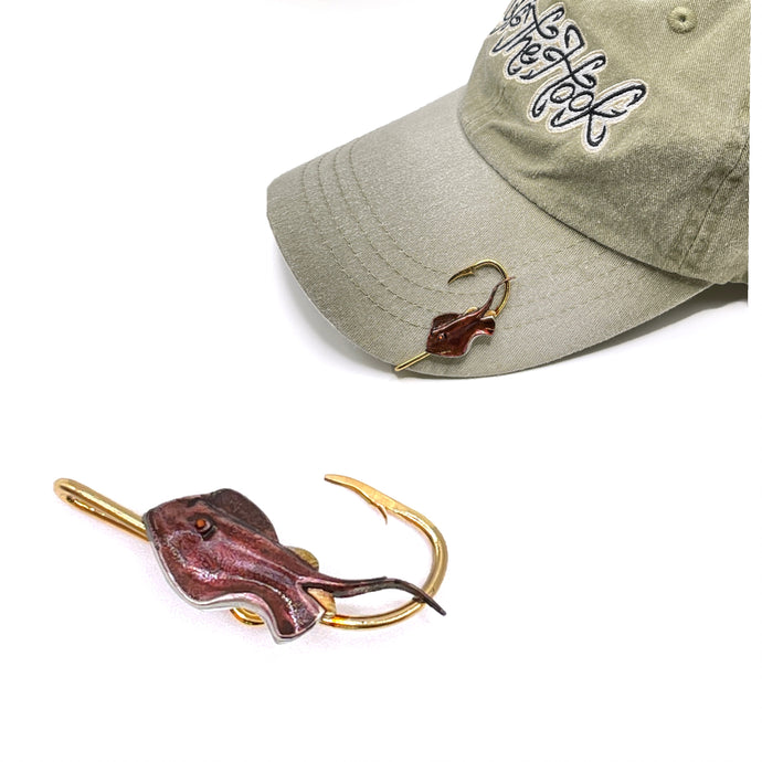 STINGRAY HOOKIT© - Fishing hat pin - Hat Clip - Brim Clip