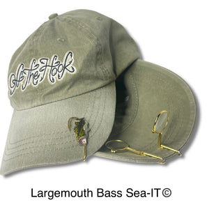 LARGEMOUTH BASS SEA-IT© Hat Hook - Fishing Hat Clip - Fishing Hook for Hat