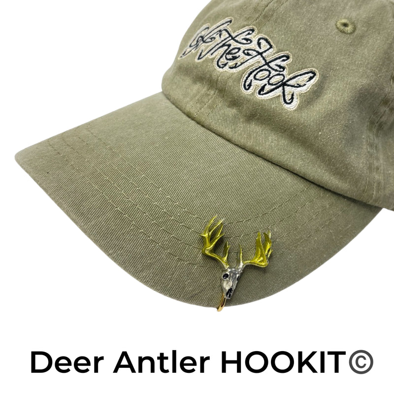 deer head with fish hook horns DEER ANTLER HOOKIT #1 - Hat Hook - Fishing Hat Clip