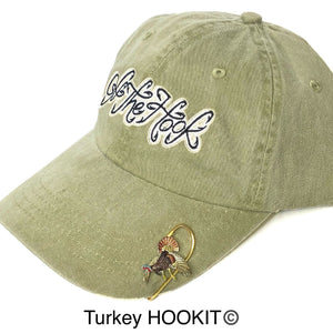 TURKEY HOOKIT© Hat Hook #1- Hunting - Fishing Hat Clip - Brim Clip - Money Clip
