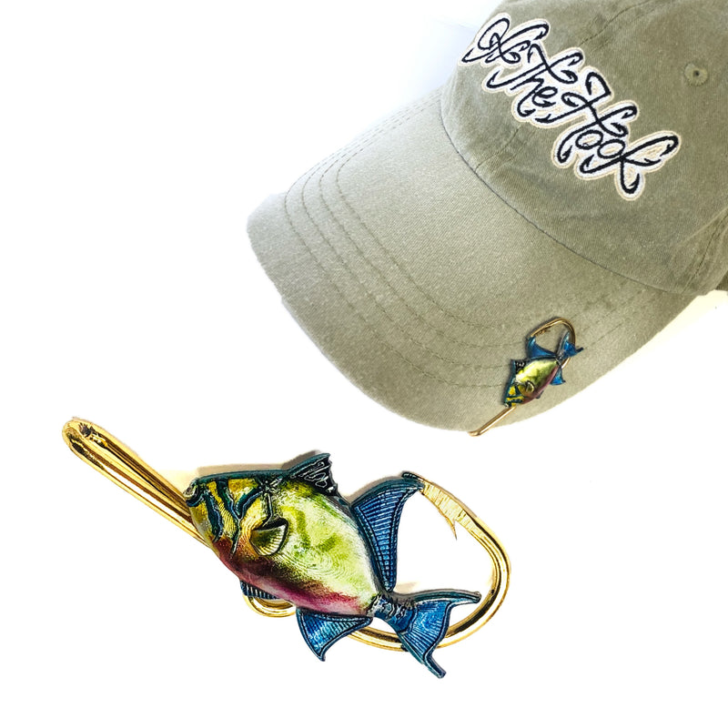 TRIGGERFISH HOOKIT© Hat Hook - Fishing Hat Clip - Queen Triggerfish – Off  The Hook Jeweler